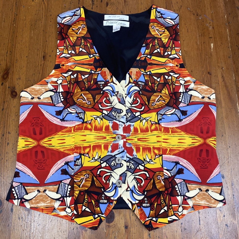 Authentic Picasso Collection Vintage 1995 Bull Fight Coctail Curator Vest Mens M